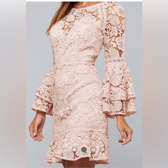 Bebe open back lace misty rose dress NWT - Picture 1 of 11